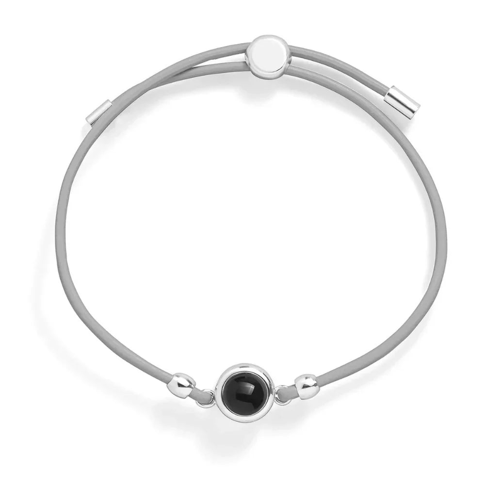 Spersonalizowana bransoletka ze zdjęciem na skórzanym sznurku