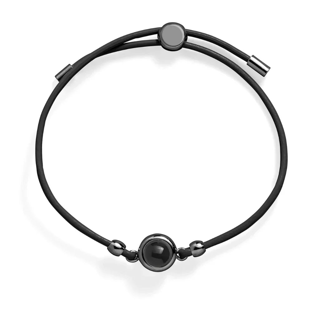 Spersonalizowana bransoletka ze zdjęciem na skórzanym sznurku